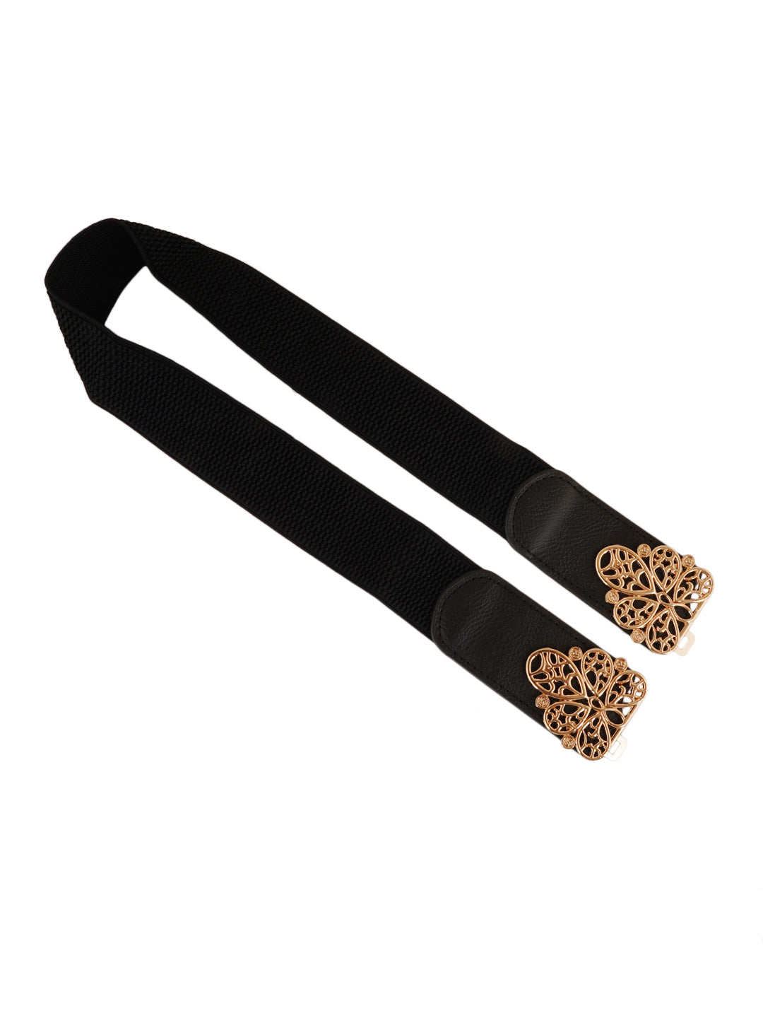 Style Shoes Black Freesize Elasticated Stretchable Dress Belt For Women and Girls