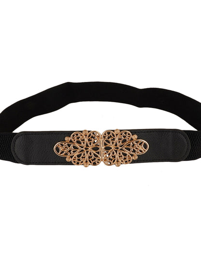 Style Shoes Black Freesize Elasticated Stretchable Dress Belt For Women and Girls