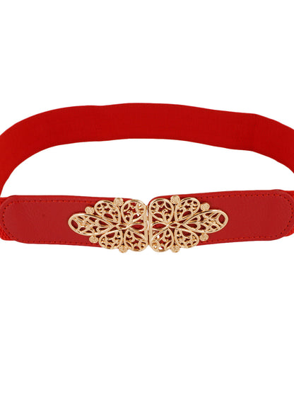 Style Shoes Red Freesize Elasticated Stretchable Dress Belt For Women and Girls