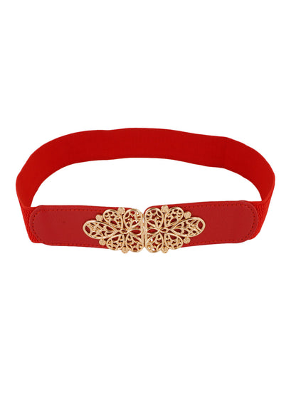 Style Shoes Red Freesize Elasticated Stretchable Dress Belt For Women and Girls
