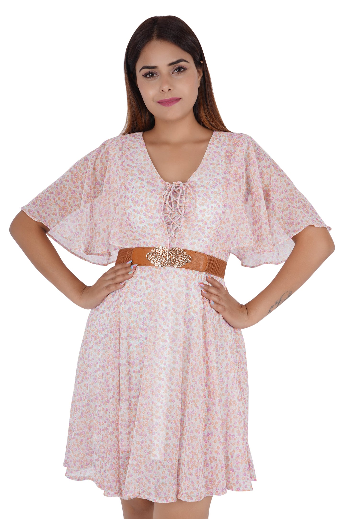 Style Shoes Tan Freesize Elasticated Stretchable Dress Belt For Women and Girls