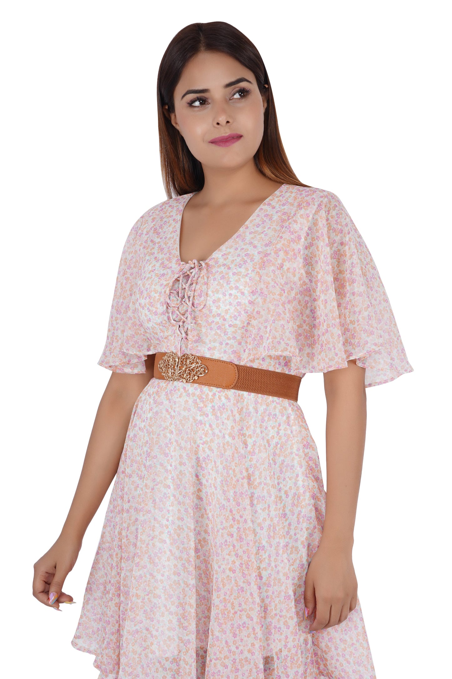 Style Shoes Tan Freesize Elasticated Stretchable Dress Belt For Women and Girls