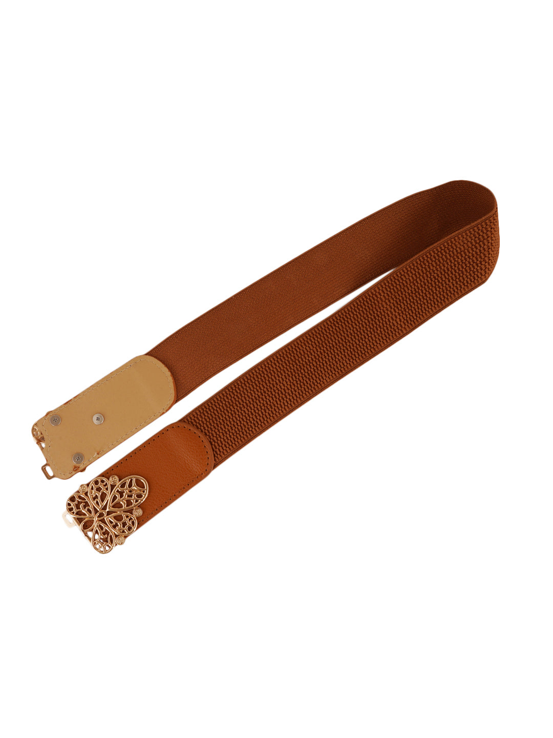Style Shoes Tan Freesize Elasticated Stretchable Dress Belt For Women and Girls